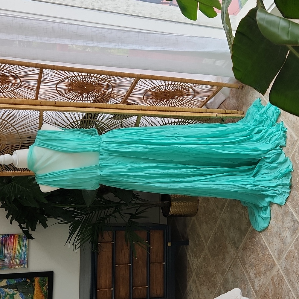 Forever That Girl maxi gown, light aqua, size L
